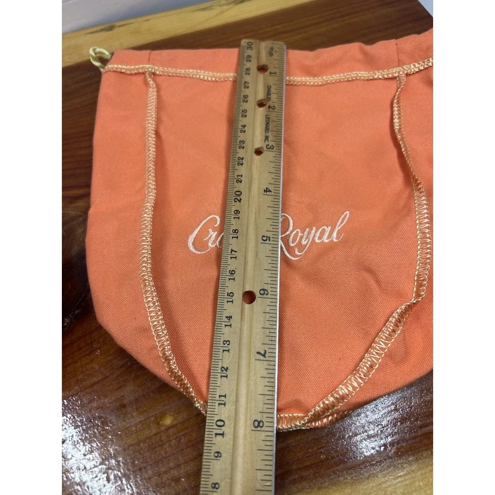 Lot Of 3 Orange Peach Crown Royal Drawstring Bags Good Clean Condition 8x8